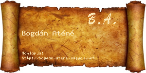 Bogdán Aténé névjegykártya